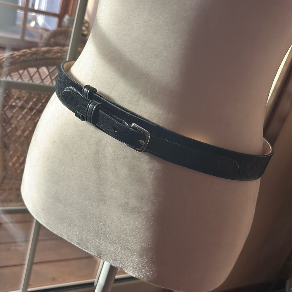 Brooks Brothers Black Calf Hair Belt - Small